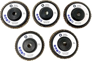 WELLERWERKZEUGE | Zestaw 5 tarcz wachlarzowych 76 x 10 mm, ziarnistość: 40/60/80/120/180 pasuje do Bosch GWS 10,8 10 8 12 V 12 76 akcesoria akumulatorowa szlifierka kątowa do stali, drewna, aluminium