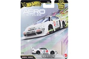 Hot Wheels Premium Car Culture LB-Super Silhouette Nissan Silvia | 1:64 die-cast leksaksbil med Real Riders-däck samt kaross/chassi i metall, Aerostyles Mix, JKF34
