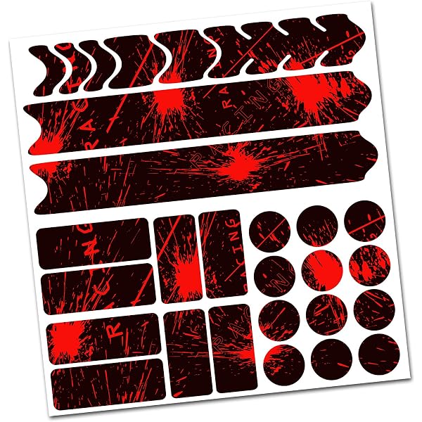 IKOPFLN Kit De 5 Protections Cadre Vélo – Stickers Carbone/PVC, 100 Pièces Formes Variées, Noir, Antidérapant