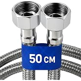 Desiphon 50 cm Paslanmaz &Ccedil;elik &Ouml;rg&uuml;l&uuml; Flex Hortum, 3/8" x 3/8" Bağlantı, Korozyona Dayanıklı
