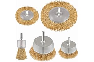 AURSTORE BASA Lot de 5 Brosses Métalique pour Perceuse ,meuleuse circulaire pour l'élimination de la rouille/corrosion/peinture