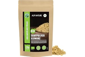 Alpi Nature Senapspulver Svart Brunt BIO 250g, Ekologiskt Senap Pulver, Malda Bruna Svarta Senapsfrön
