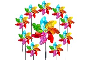 LUKDUNG Pack of 10 Wind Turbines, Bird Repellent, Reflective Windmill, Orchard, Bird Deterrent, Windmill, Balcony, Decoration Garden for Protect, Garden, Yard, Balcony