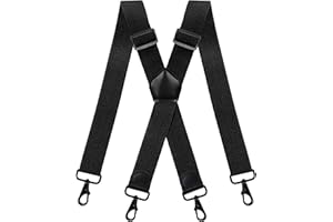 Chuner Bretelle da Uomo, Larghezza 4 Cm a Forma di X, Bretelle Uomo Eleganti con 4 Fibbie in Metallo, Super Elastiche, Regolabili in Lunghezza