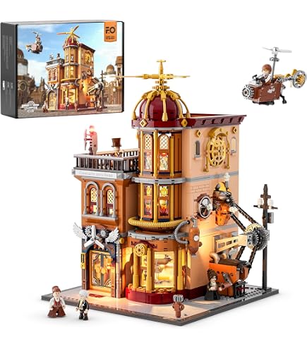 Set Fermalibri Steampunk Con Treno E Luci LED - 1252 Pezzi Per Adulti E Ragazzi