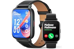 FMK Montre connectée pour Homme et Femme avec Fonction téléphone, Montre de Fitness, Sport, fréquence Cardiaque, Moniteur de Sommeil, podomètre, Rappel de Message pour Android iOS