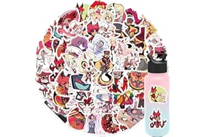 KOWASO Collezione di Hazbin Hotel Adesivi 50 pezzi per valigia Skateboard Laptop Computer Bottiglie d'acqua Auto Adolescenti Ragazzi Ragazze Decal Adesivo impermeabile