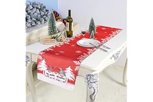 HALOVIE Camino de Mesa Decoración de Navidad Corredor Mesa 33 * 178cm Tapetes Mantel Navidad Mesa Decoración Adorno para Fiesta Casa Hotel Navideña Fiestas Iinteriores o al Aire Libre