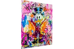 JAYSON HARDLY Magic Canvas Art Dagobert Duck Pop Art Impression sur toile 1 pièce Impression murale de qualité supérieure B8100 40 x 30 cm