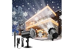LAMEICO Schneeflocken Projektor mit Fernsteuerung, Projektor Weihnachten Aussen, Weihnachten Dekoration, Weihnachten Outdoor LED Projektionslampe für Weihnachten Neujahr Party