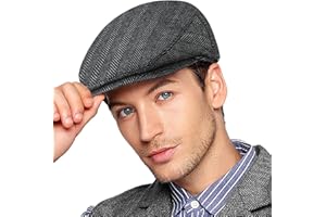 Wantonfy Berretto Piatto da Uomo Newsboy Berretto Baschi Scozzesi British Style Retro Coppola Cappello Strillone Paraorecchie Ivy Caps Invernale Auttuno