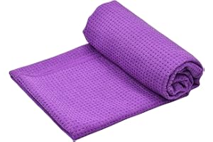Fangehong Telo per Materassini da Yoga, Telo Yoga Antiscivolo Grande con Grips per Tappetino Yoga, Teli Microfibra con Borsa per Il Trasporto per Pilates, Bikram
