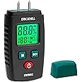 ERICKHILL Wood Moisture Meter, Pin-Type Damp Meter Detector with 5 Modes, LCD Display with Green Backlight, Wood and Building Material Dampness Inspection, Moisture Detectors for Wood, Bricks,Paper