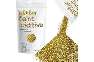 Hemway Gold Glitter Vernice Additivo FINI 1/64" 0,4 millimetri per emulsione a base di acqua - Interior & Exterior parete, soffitto, legno, Vernice - 100g / 3,5 once