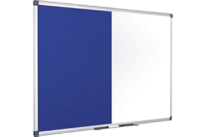 Bi-Office Maya - Tablero combinado fieltro/magnético, 900 x 600 mm, color azul