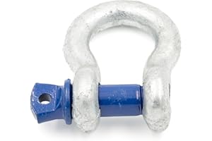 ALFA LOGISTIK Manille 4,75t Capacité de Charge 1 Pièce avec Boulons à Œil - Manille Forme Courbée BW - Manille Haute Résistance - Manille Ronde en Acier Galvanisé à Chaud