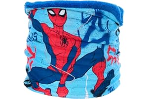 Marvel Spiderman Schal Kinder | Schlauchschal | Loop | Spidey Halstuch | gefüttert mit Fleece | Rot und Blau | Winter (Blau)