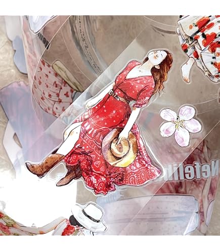 Seahorse Forest Vol8 Feifei’s Floral Wonderland Washi Tape - Pre-Cut Kawaii Thin Matte PET Stickers For Journaling, Scrapbooking, Planner