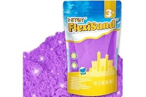 NiToy FlexiSand Sable de jeu, 1 kg, ne sèche jamais - Pour enfants de 3 ans et plus - Recharge en vrac pour jouets sensoriels - Idéal pour façonner, presser et mouler - Violet