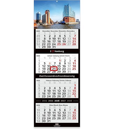 4-Monatskalender 2024 BERLIN - Wandkalender 33 X 90 Cm Großformat - Bürokalender Mit Tollem