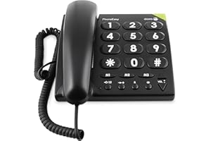 Doro PhoneEasy 311c Seniorentelefon, Schnurgebundenes Großtastentelefon mit optischer Anrufsignalisierung, Direktwahltasten, Hörgerätekompatibel, lauter Rufton, schwarz