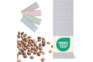 FLORA FURORA Cuscino Noccioli Ciliegia riscaldabile | Grande XXL lungo 60x20 cm | Cuscino Termico cervicale, semi di ciliegio: collo, spalle, schiena, stomaco | Senza sostanze nocive: certificato OEKO TEX