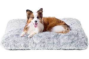 EHEYCIGA Felpa Cama para Perros Grandes 90x60x9 cm, Colchon y Colchoneta Perro Lavable, Cama Gato Suave para Invierno, Gris
