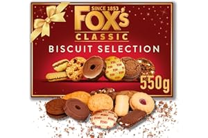 LINENVALE Fox's Fabulously 550g Luxury Biscuit Selection Box, Perfect for Xmas Gifts, Biscuit Gifts, Chocolate Biscuit, Box of Biscuits, Cookies, Featuring Milk Chocolate Rounds, Viennese Fingers, Jam Creams