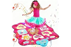 GUKKK Tappetino da Ballo per Bambini, Ricaricabile 8 Pulsanti Tappetini da Ballo Bambina Giochi Tappeto Musicale da Ballo con Bluetooth, Regali Compleanno Natale per Ragazzi Ragazze 4 5 6 7 8 9 10 (01)