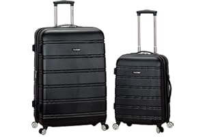 Rockland Melbourne Hardside - Maleta con Ruedas giratorias expandibles, Black, 2-Piece Set (20/28), Juego de Equipaje
