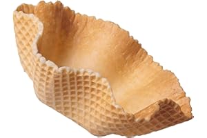 Bazko Waffelschale Dessertschale | süße Eiswaffeln 4 cm / 13,5 cm | 144 | knusprige Waffelschalen für Eisbecher, Eisdesserts, Eiskugeln | vegan