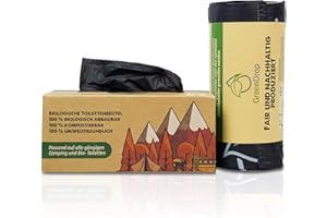 Green Drop ® Toilettenbeutel 40 Stück Limited Edition für Campingtoiletten, Biotoiletten, Mobile Toiletten, Campen, Wandern, Reisen, Bio Beutel