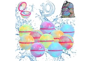 FIRESTYLE 10Pcs Reusable Water Balloons, Water Balloons Self Sealing, Magnetic Water Balloons for Kids and Adults,Latex-Free Silicone Water Toys for Kids Adults Water Games Outside Summer Fun Party.