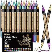 10 Marqueurs Métalliques Lypumso - Feutres Pailletés 1mm Pour Scrapbooking, Bois, Verre