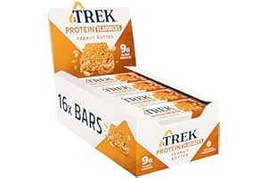 JC's Trek High Protein Flapjack Peanut Butter - Gluten Free - Plant Based - Vegan Snack - 50g x 16 bars