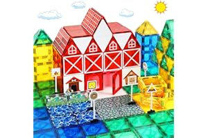 MAUIKAY Magnetic Tiles Farm Animal Kids Toys, Magnetic Tiles for Kids Ages 3-8 STEM Toy for Toddlers, Montessori Educational Magnet Toys for 3+ Year Old