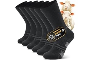 Ruixue Skarpety męskie damskie, skarpety trekkingowe z wełny merino [3 pary], skarpety sportowe, robocze, oddychające skarpety tenisowe, skarpety do biegania, elastyczne skarpety do sneakersów dla