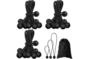 HUACOMMERCE 30 Stück Schwarze Planenspanner mit Kugel (10/15/20 cm), Robuste Gummispanner Zeltgummis zum Festzurren von Planen, Überdachungen, Campingzelten, Ladungshaltedrähten, Schläuchen und mehr