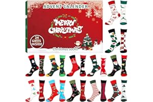 SENERMTER Calendrier De L'avent 2025 Chaussettes, Calendrier De Compte À Rebours De Noël, 12 Paires De Chaussettes Mignonnes Calendriers De L'Avent Pour Adultes, Enfant, Hommes, Femmes