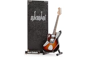 AXMAN, Kurt Cobain (Nirvana) 1965 (Distressed) miniaturowa replika gitary, prezenty muzyczne, ręcznie robiona ozdobna skala 1/4, pudełko ekspozycyjne, plakietka z imieniem i miniaturowy stojak na