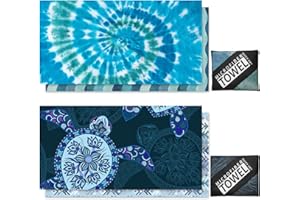 Giyim 2 Pack Beach Towels for Adults Extra Large - Double Sided Lightweight Beach Towel 180x90cm with Mesh Bag, Sand Free Beach Towel for Pool, Gym & Travel