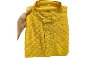 Estationeryhouse Men's Kurta Straight Fit Cotton Rayon Heavy Embroidery Front and Back Pajamas (With White Pyjamas)