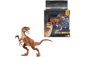 Mattel Jurassic World Hammond Collection Dinosaur Action Figure Toy, Atrociraptor Tiger, Premium Movie Design Glass Eyes & 13 Points Articulation, JDJ09