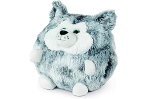 COZY NOXXIEZ - Morbido peluche scaldamani per bambini, animale di peluche come morbido cuscino termico, peluche per letto, auto e casa (husky)