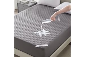 ‎BEDLORE BEDLORE Matratzenschoner 180 x 200 cm, wasserdichte Matratzenauflage, geräuschloser Matratzenbezug mit tiefer Tasche – weich, atmungsaktiv und komfortabel (Grau)