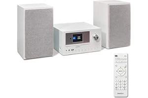 MEDION P85003 Micro Audio System Kompaktanlage (Internetradio, DAB+, PLL UKW Radio, Bluetooth, USB Anschluss, AUX, 2x150 W) weiß