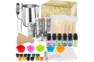 LIKEGOR DIY Kit de Fabrication de Bougies,Kit Fabrication Bougie Inclus Cire d'abeille Parfums, Colorant, Mèches, Canettes et plus, Appropriés pour la Fabrication de Bougies des Débutants à Avancés