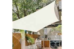 Cool Area Vela ombreggiante Rettangolare 2.5x2.5m Impermeabile Tenda a Vela Protezione 95% Raggi UV Parasole per Giardino Esterno Terrazza-Crema