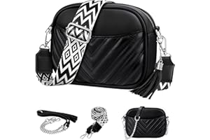 JUYANO Bolso Bandolera Mujer, Bolso Bandolera Cruzado Cuero PU, Messenger Crossbody Bag Bolso Bandolera Acolchado Pequeño con Ranuras para Tarjetas y 2 Tirantes