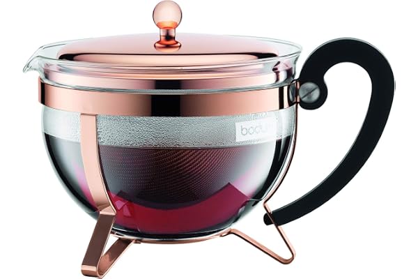 Bodum -11656-18 - Chambord - Théière Tamis en Inox Verre - Cuivre - 1,3 L